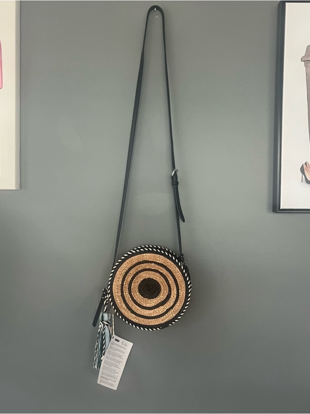 Rebecca Minkoff Round Straw Crossbody Bag - Picture 4 of 6